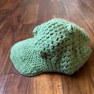 Green Knit Cap- Handmade in Peru